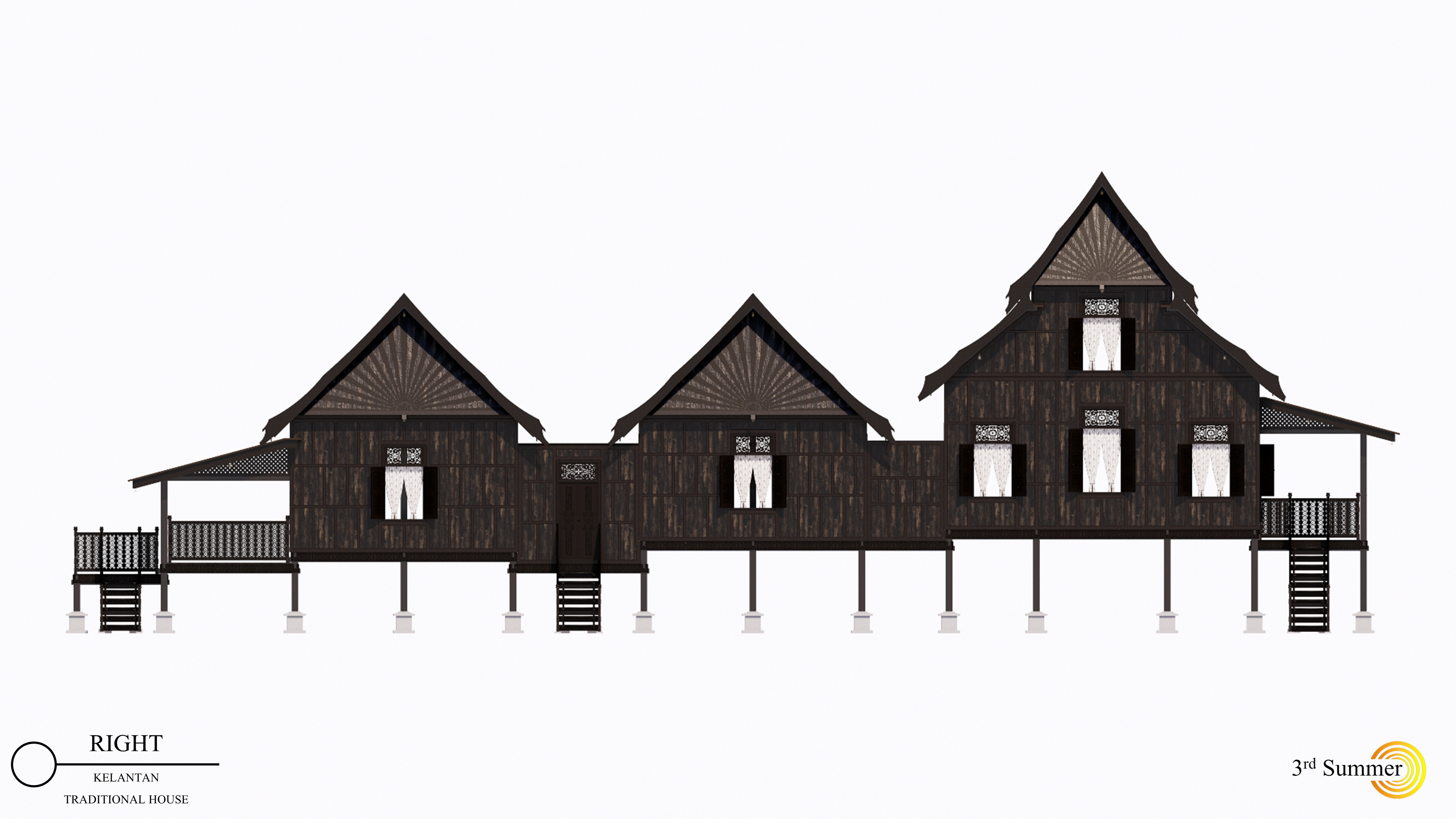 Kelantan Traditional House of Malaysia 3D model_6