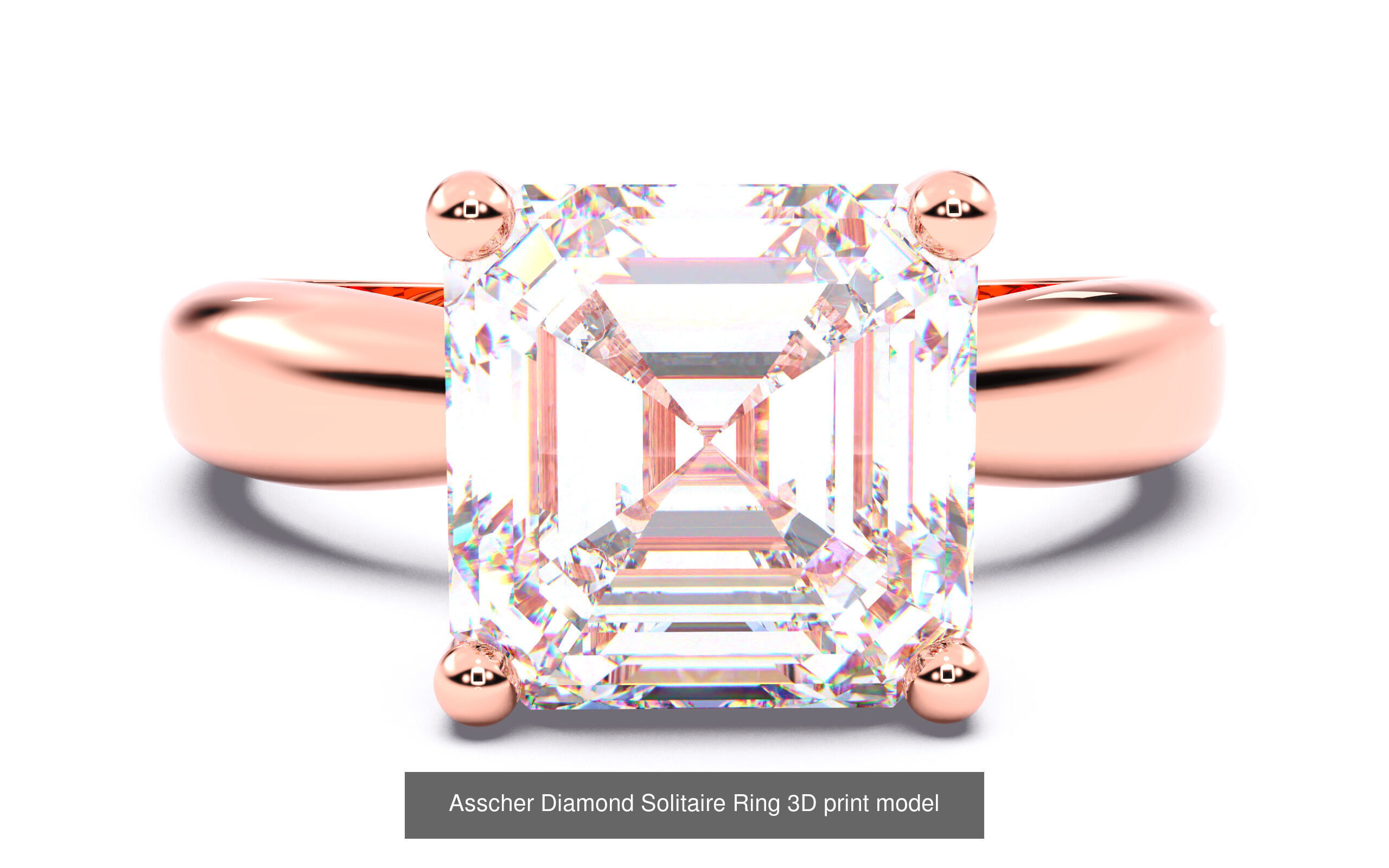 70  Diamond Solitaire Ring  3D Model Collection_44