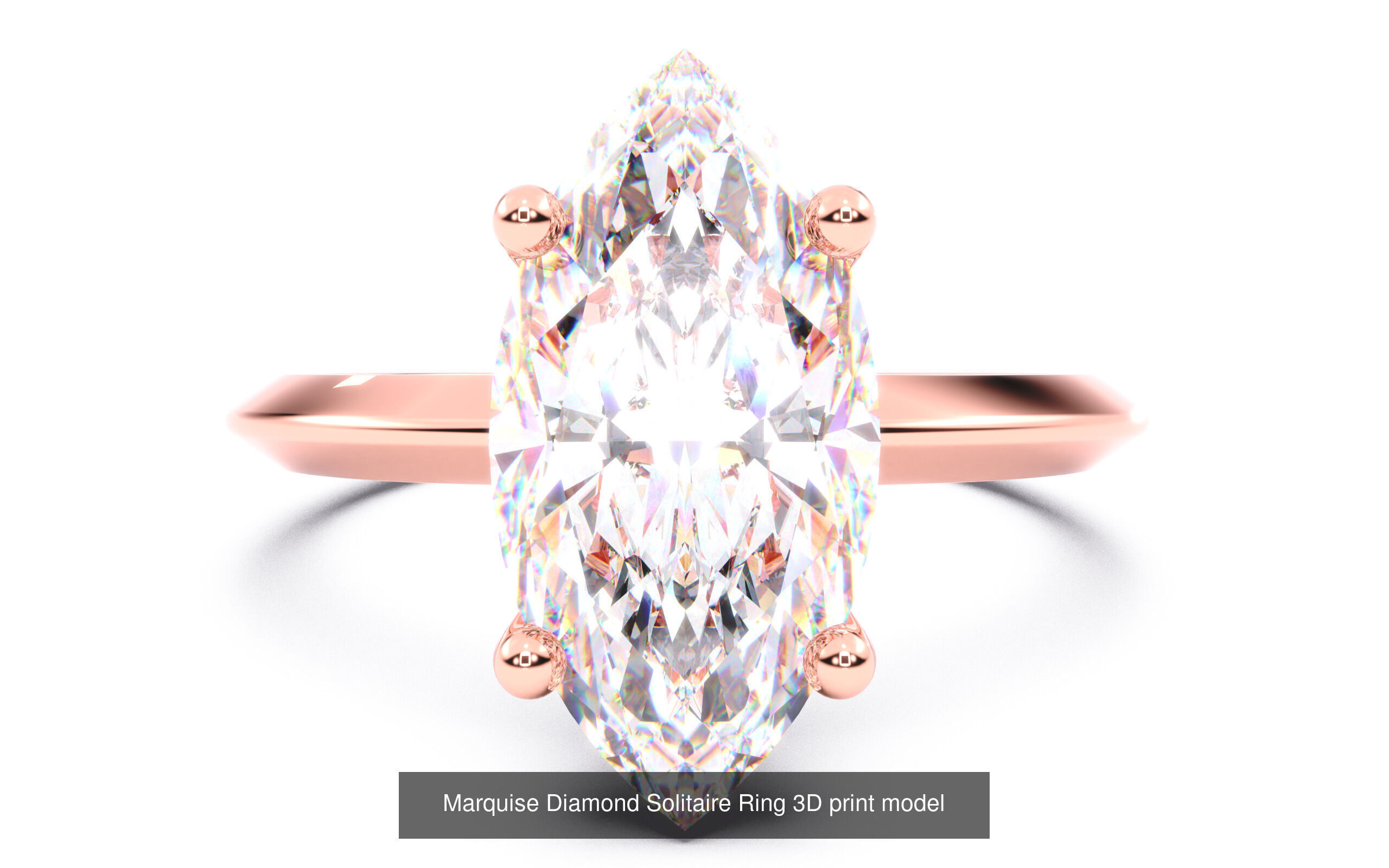 70  Diamond Solitaire Ring  3D Model Collection_8