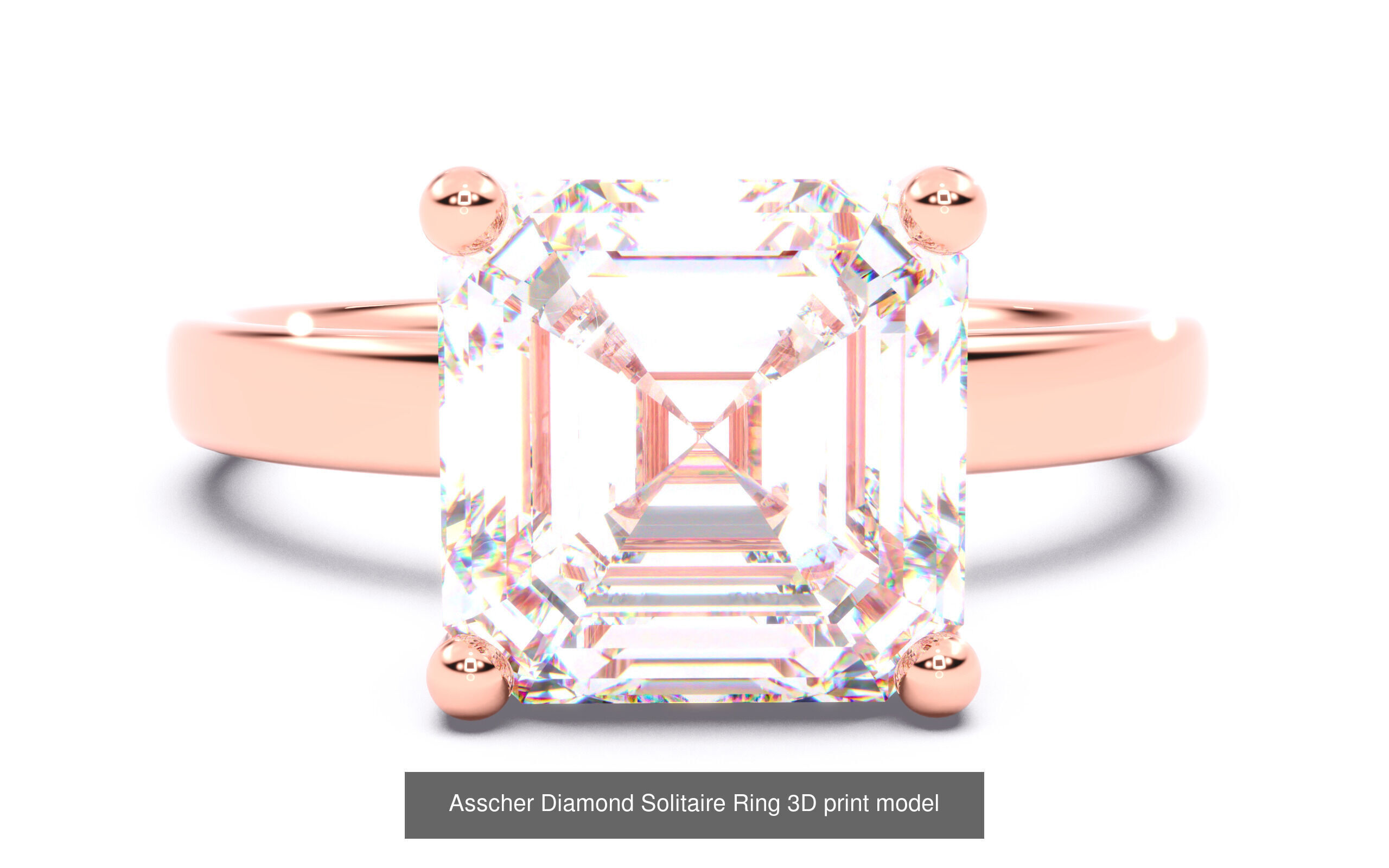 70  Diamond Solitaire Ring  3D Model Collection_34