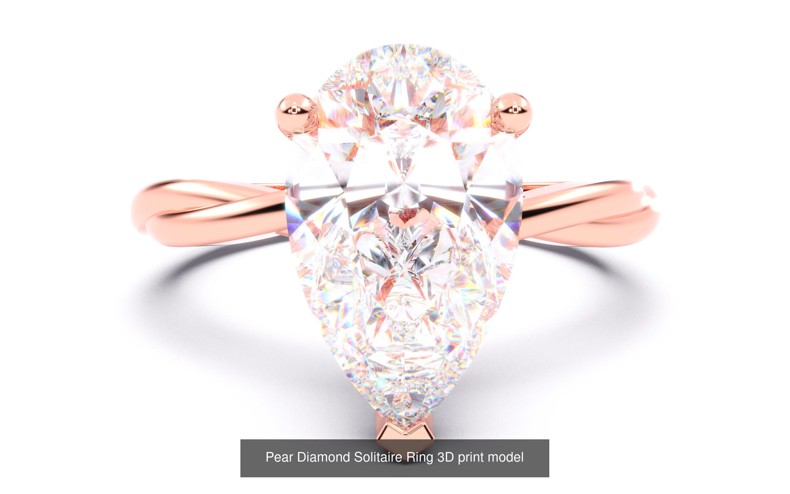 70  Diamond Solitaire Ring  3D Model Collection_30
