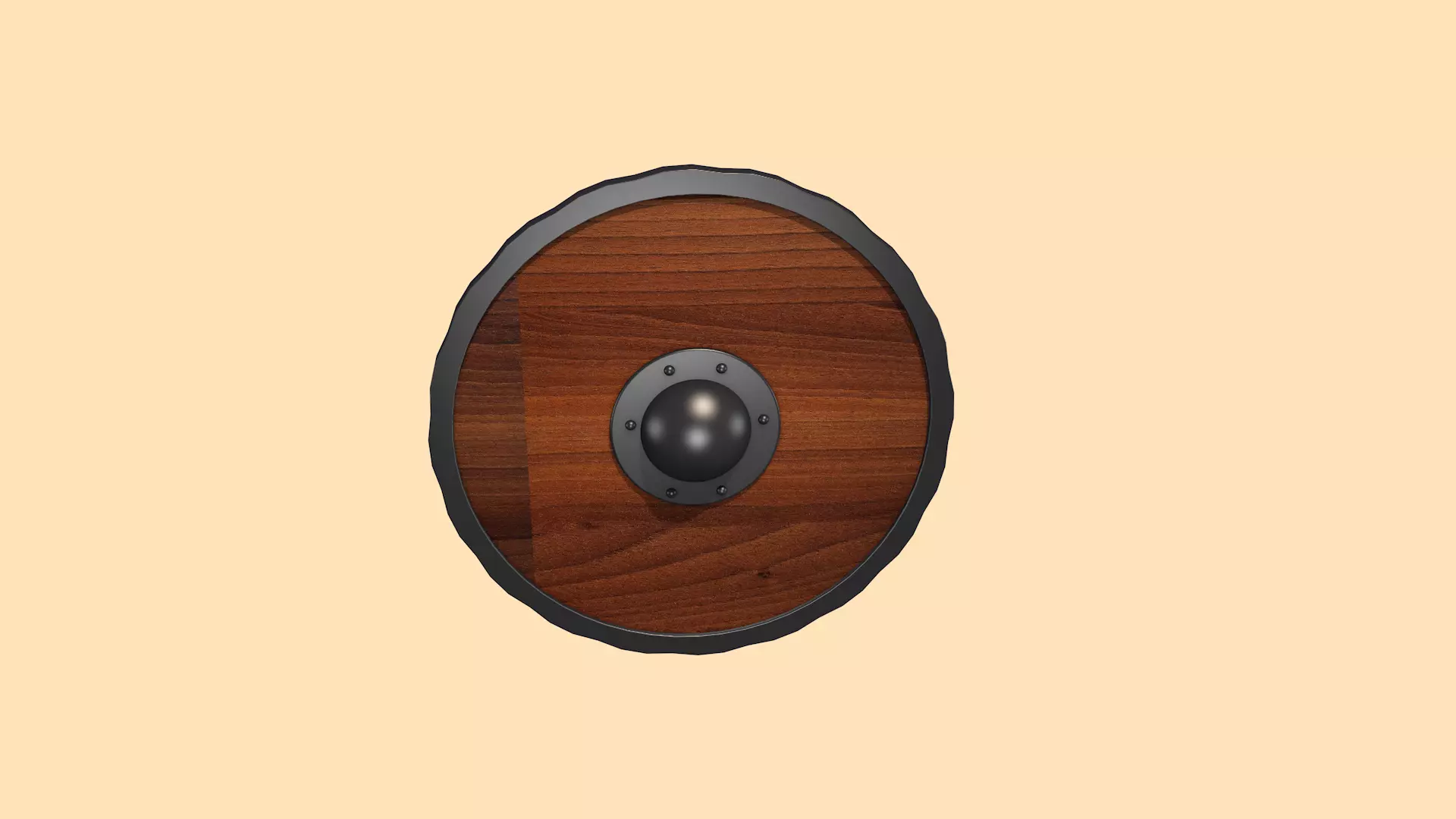Vintage Wooden Shield 3D model