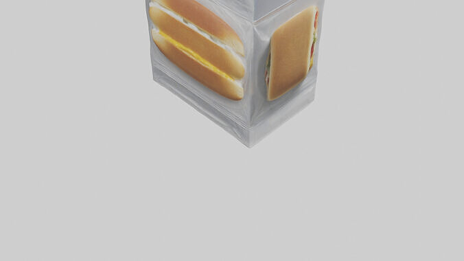 Frozen Breakfast Sandwich Pack model Low-poly 3D model 5
