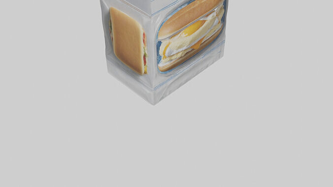 Frozen Breakfast Sandwich Pack model Low-poly 3D model 7