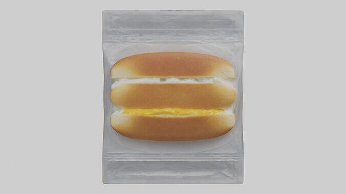 Frozen Breakfast Sandwich Pack model Low-poly 3D model
