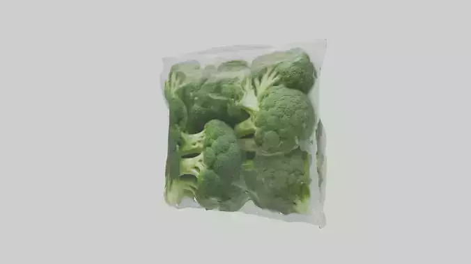 Frozen Broccoli Pack model Low-poly 3D model