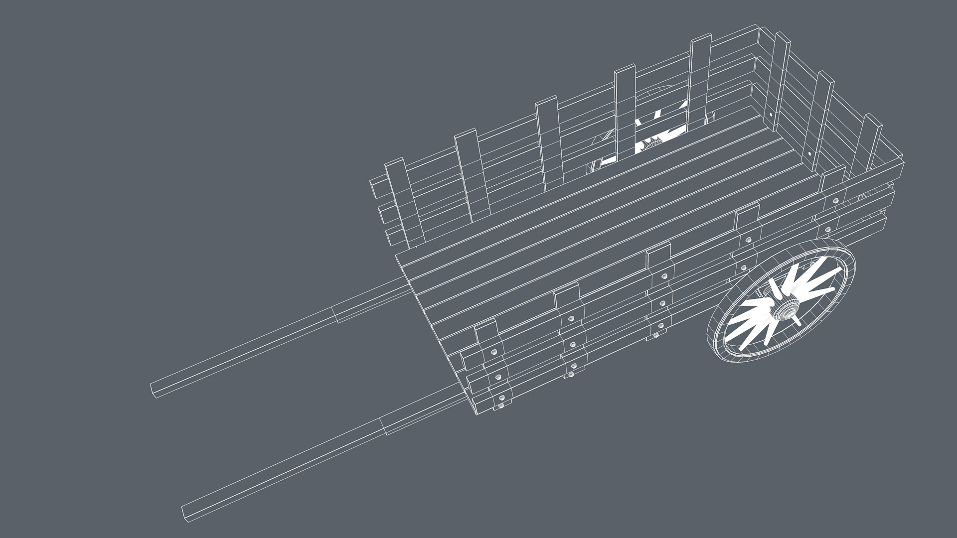 Wooden Cart 3D model_13