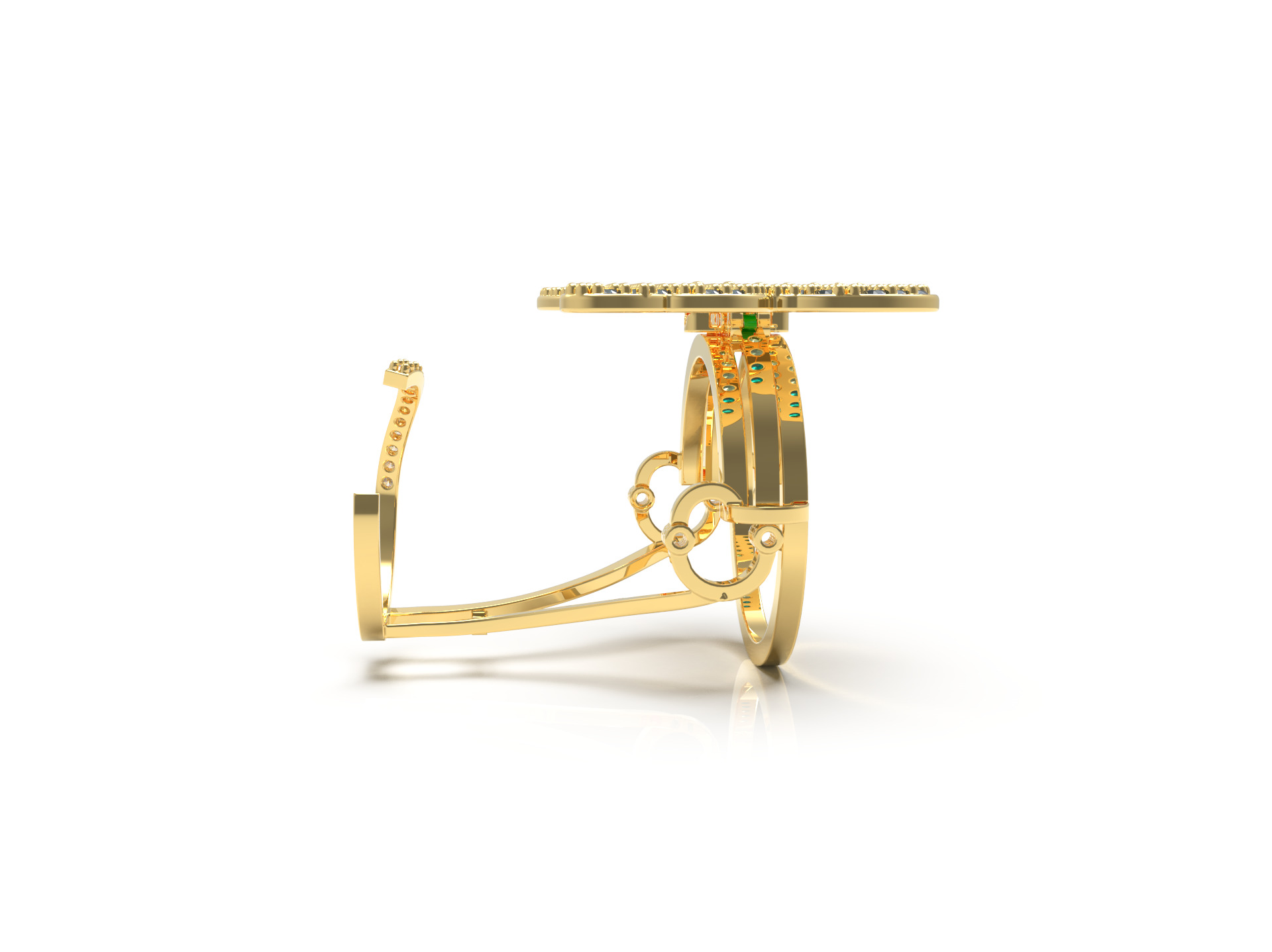 MOVABLE BUTTERFLY RING 3D print model_3