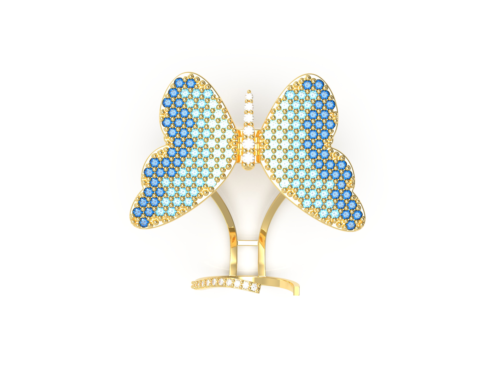 MOVABLE BUTTERFLY RING 3D print model_1