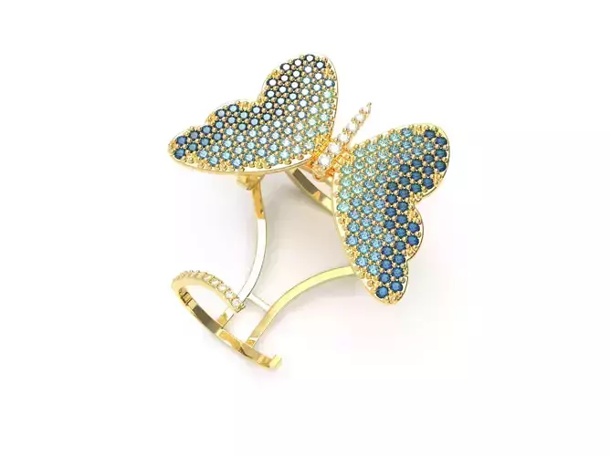 MOVABLE BUTTERFLY RING