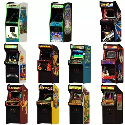 Retro Arcade Cabinets and Stools Pack 1