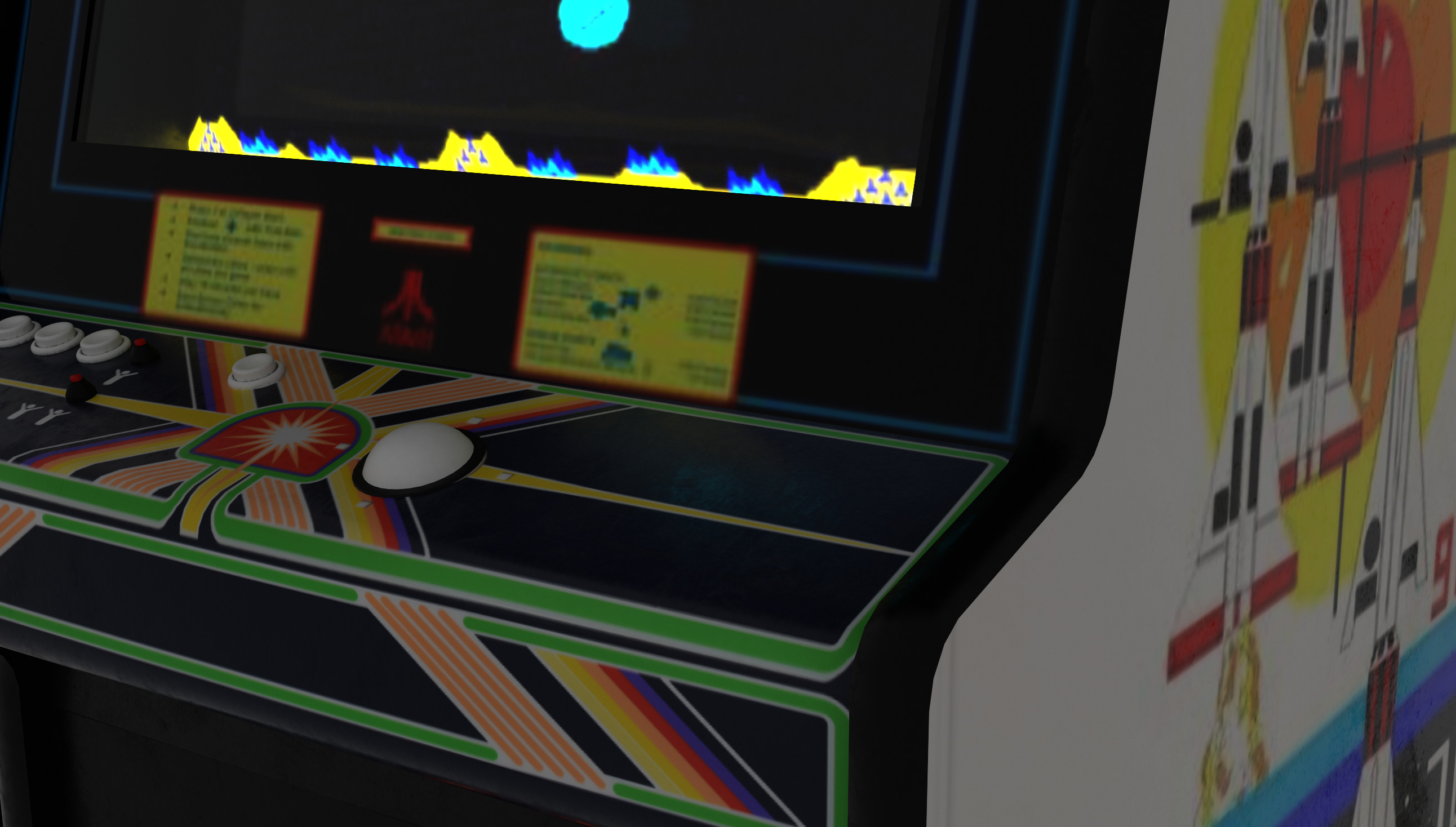 Retro Arcade Cabinets and Stools Pack 1 3D model_10