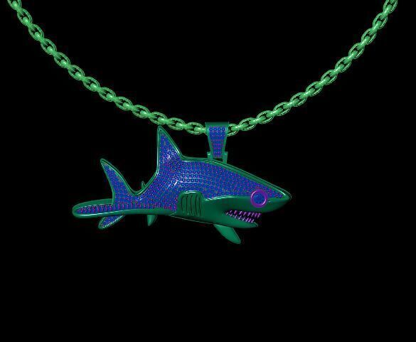 Shark Pendant 3D print model_2