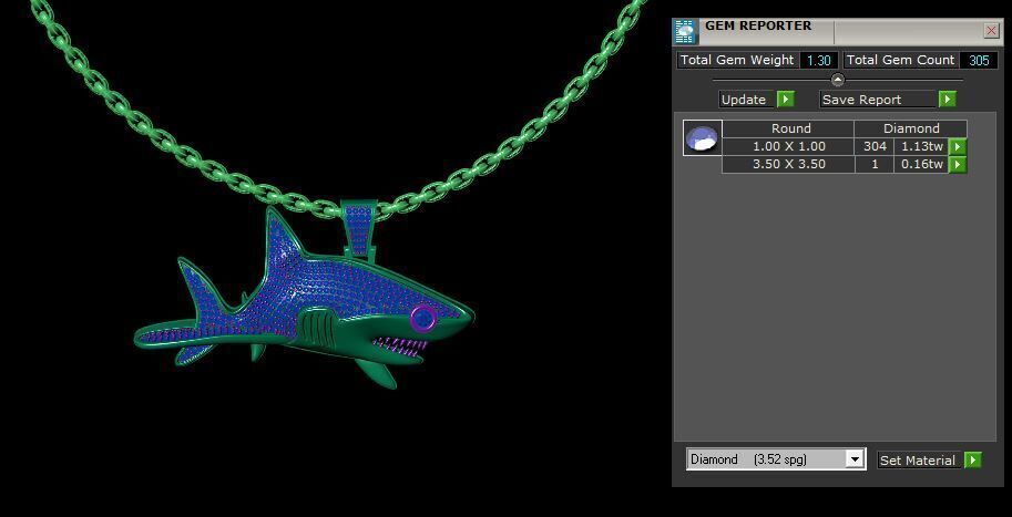 Shark Pendant 3D print model_4