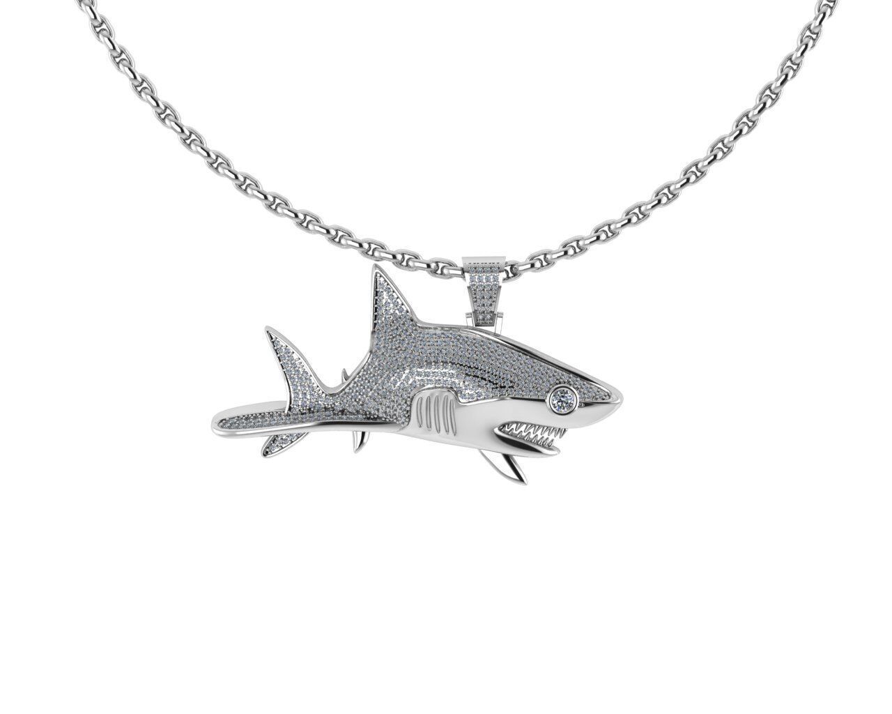 Shark Pendant 3D print model_1