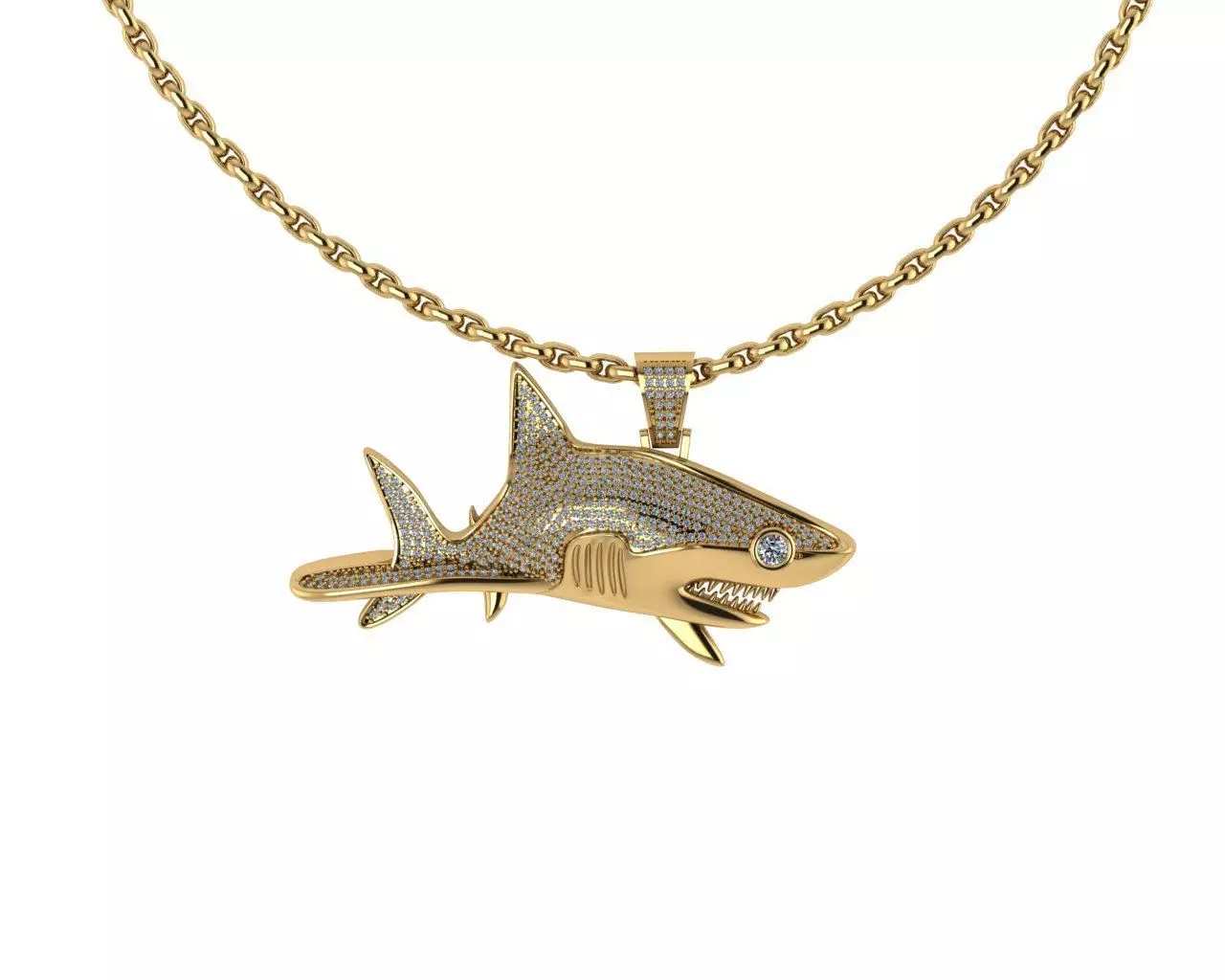 Shark Pendant 3D print model_0