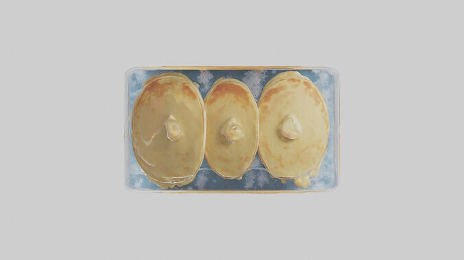 Frozen Pancakes Pack model Low-poly 3D model