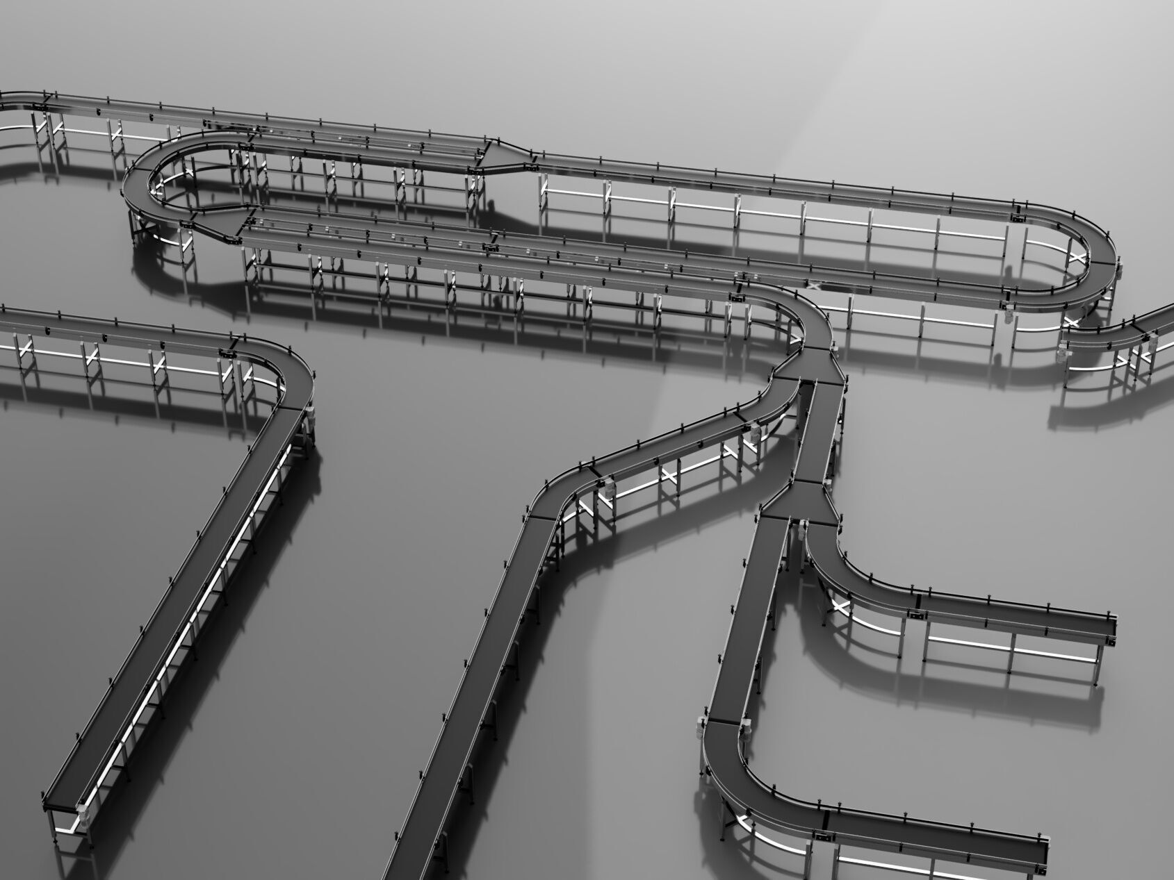 Conveyor Belt Assembly Line 3D model_19