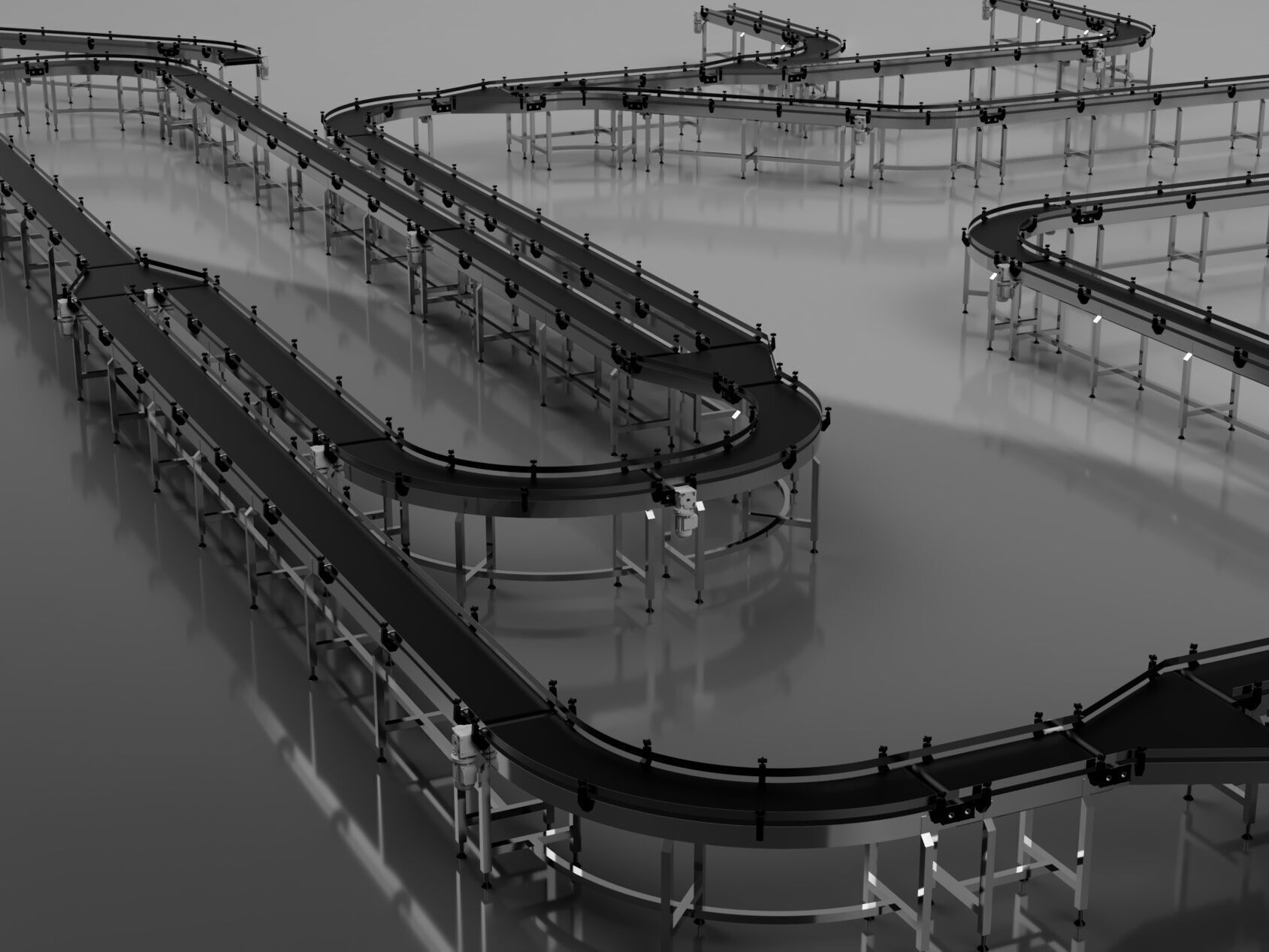 Conveyor Belt Assembly Line 3D model_14