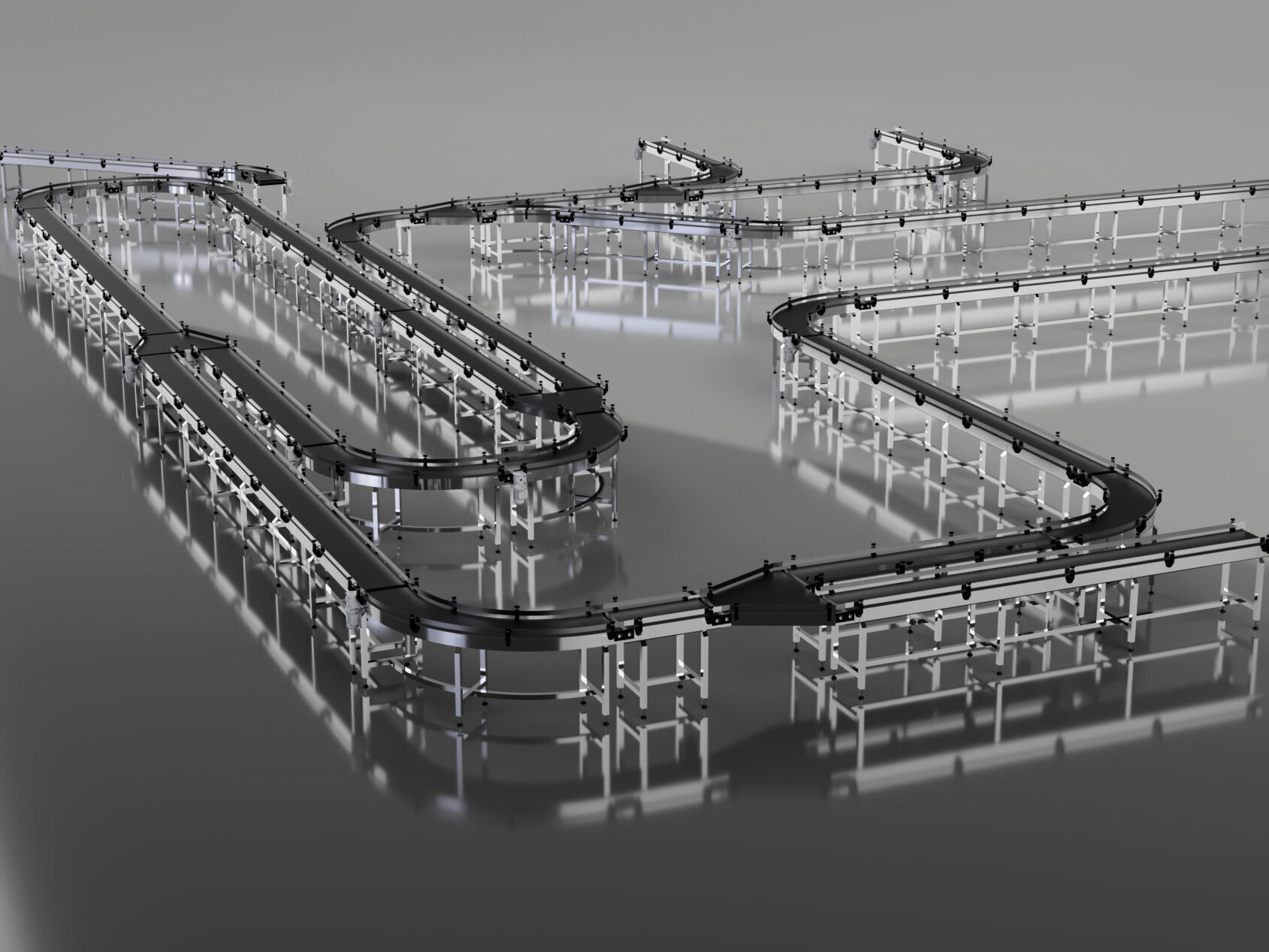 Conveyor Belt Assembly Line 3D model_7