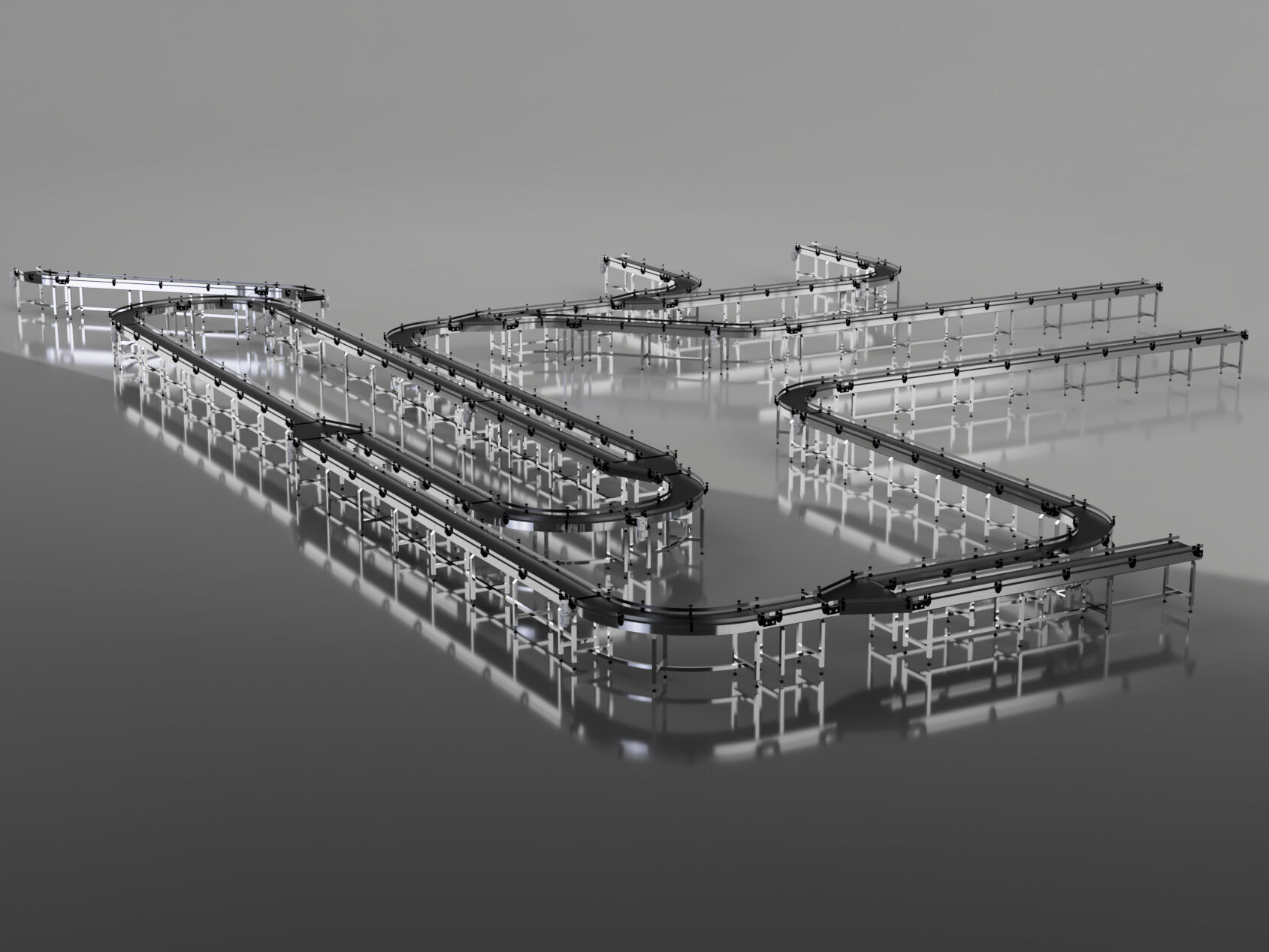 Conveyor Belt Assembly Line 3D model_11