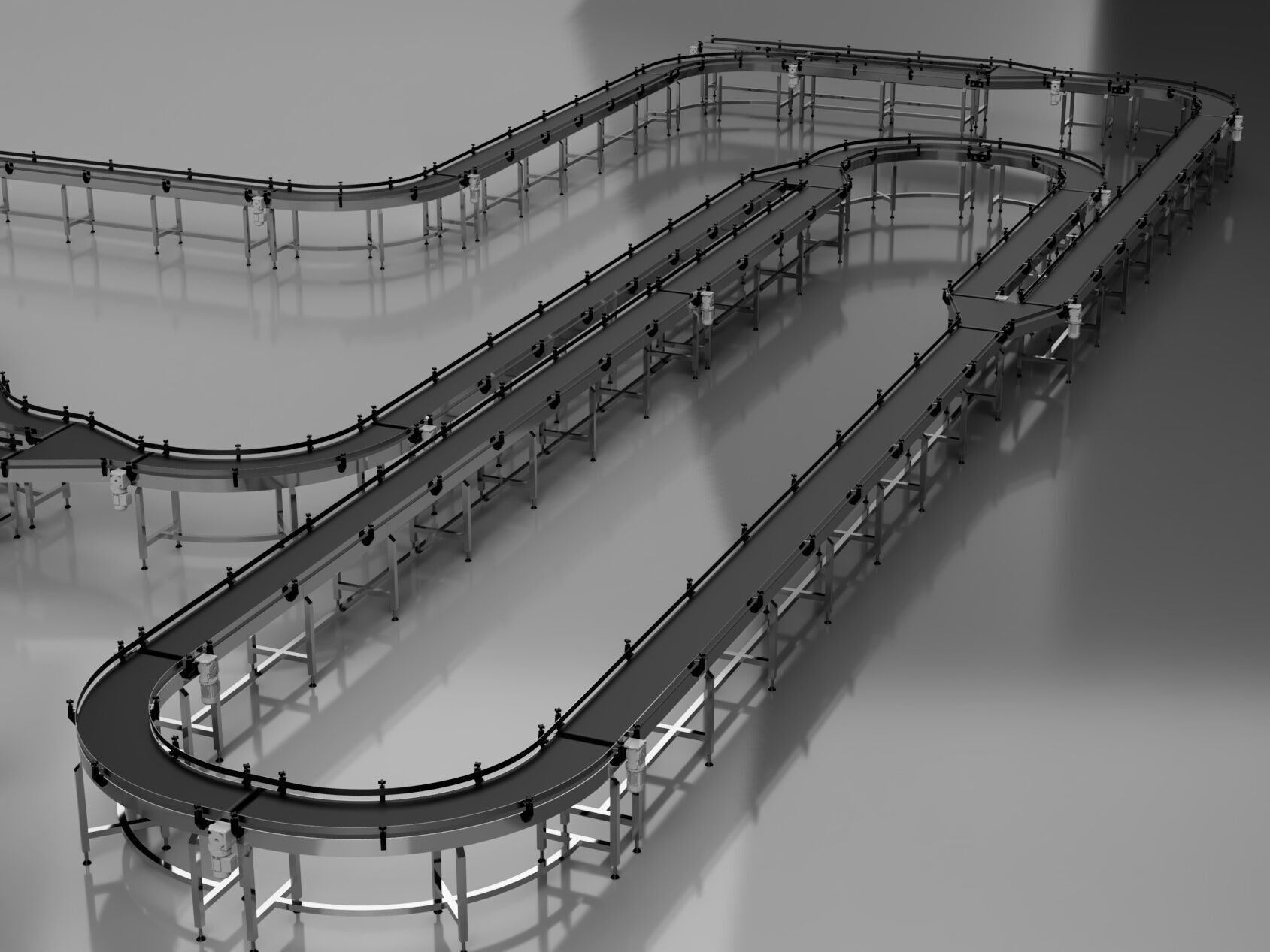 Conveyor Belt Assembly Line 3D model_2