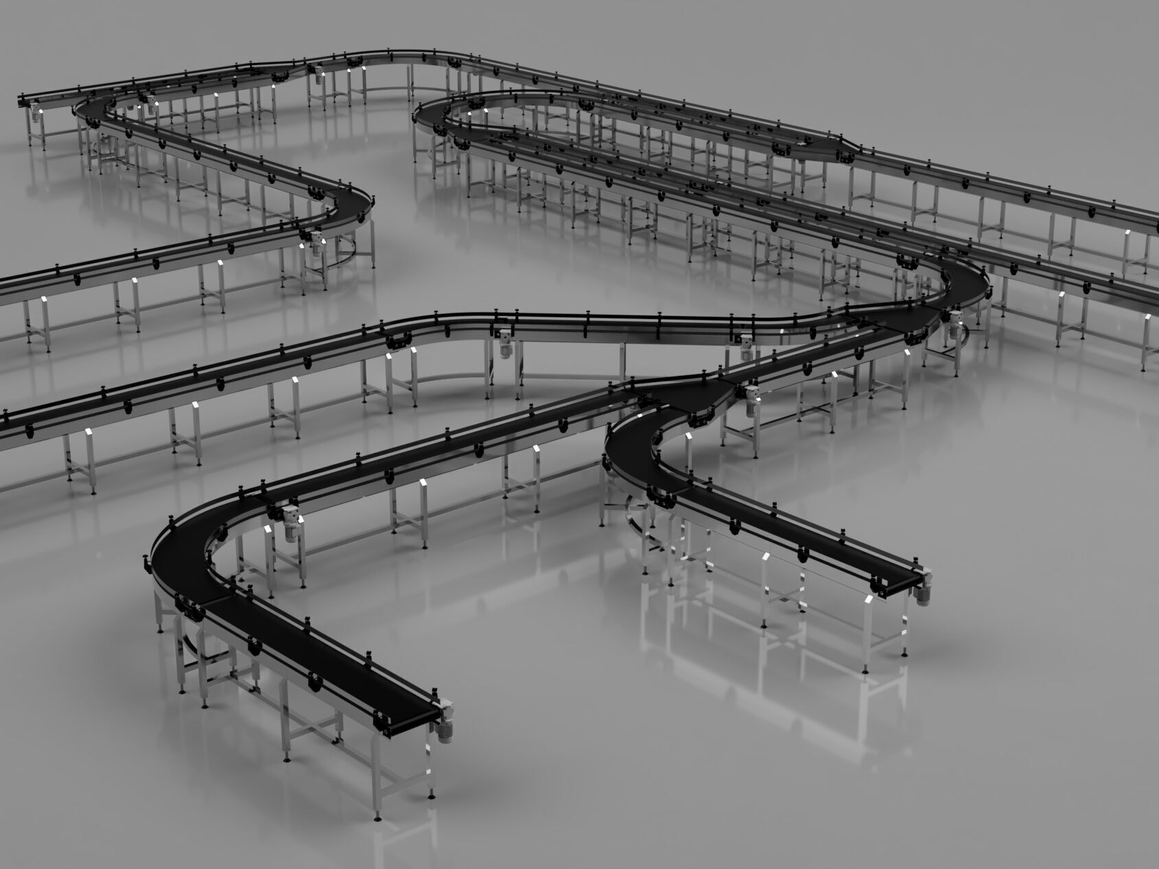 Conveyor Belt Assembly Line 3D model_12