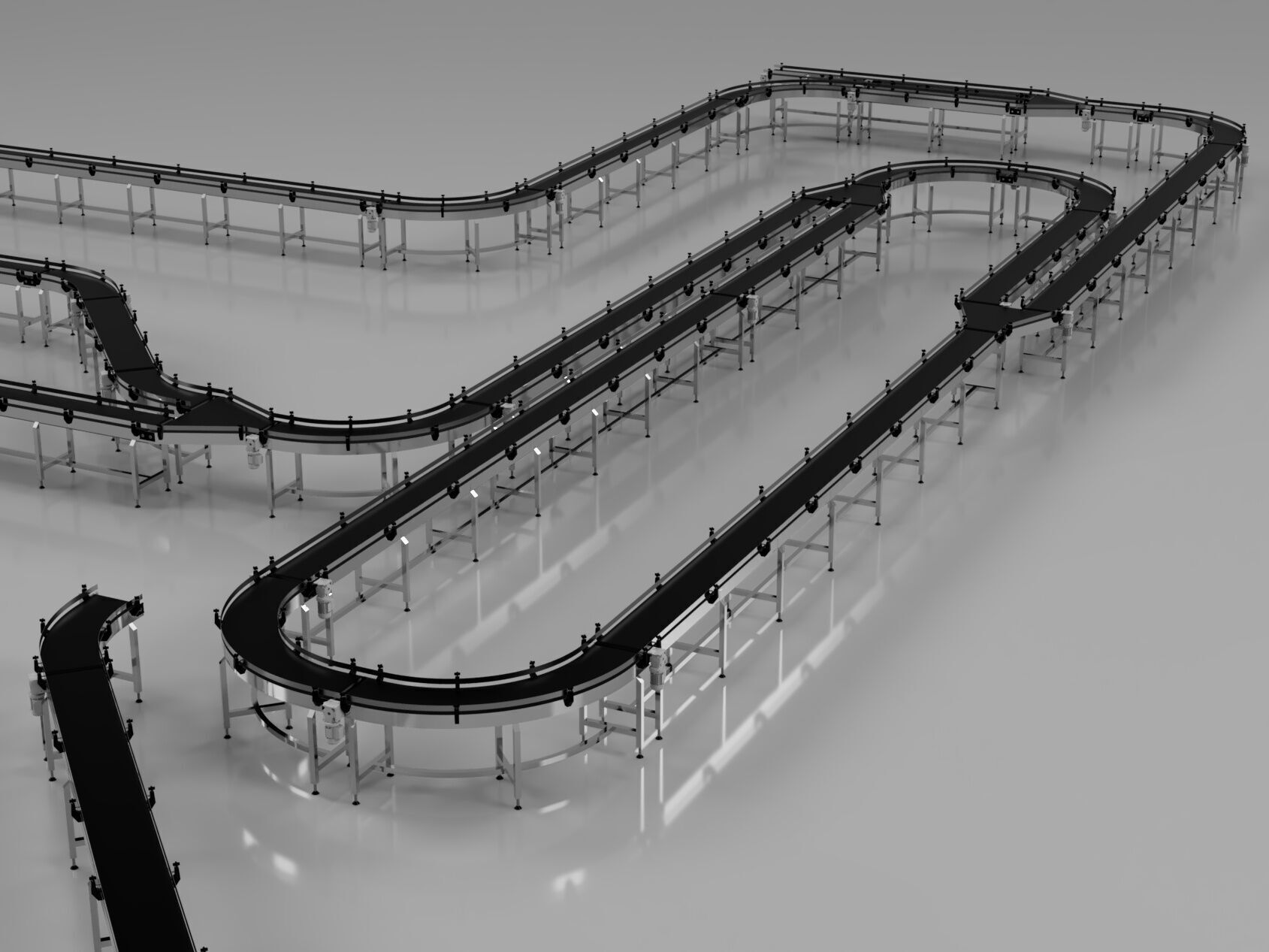 Conveyor Belt Assembly Line 3D model_4