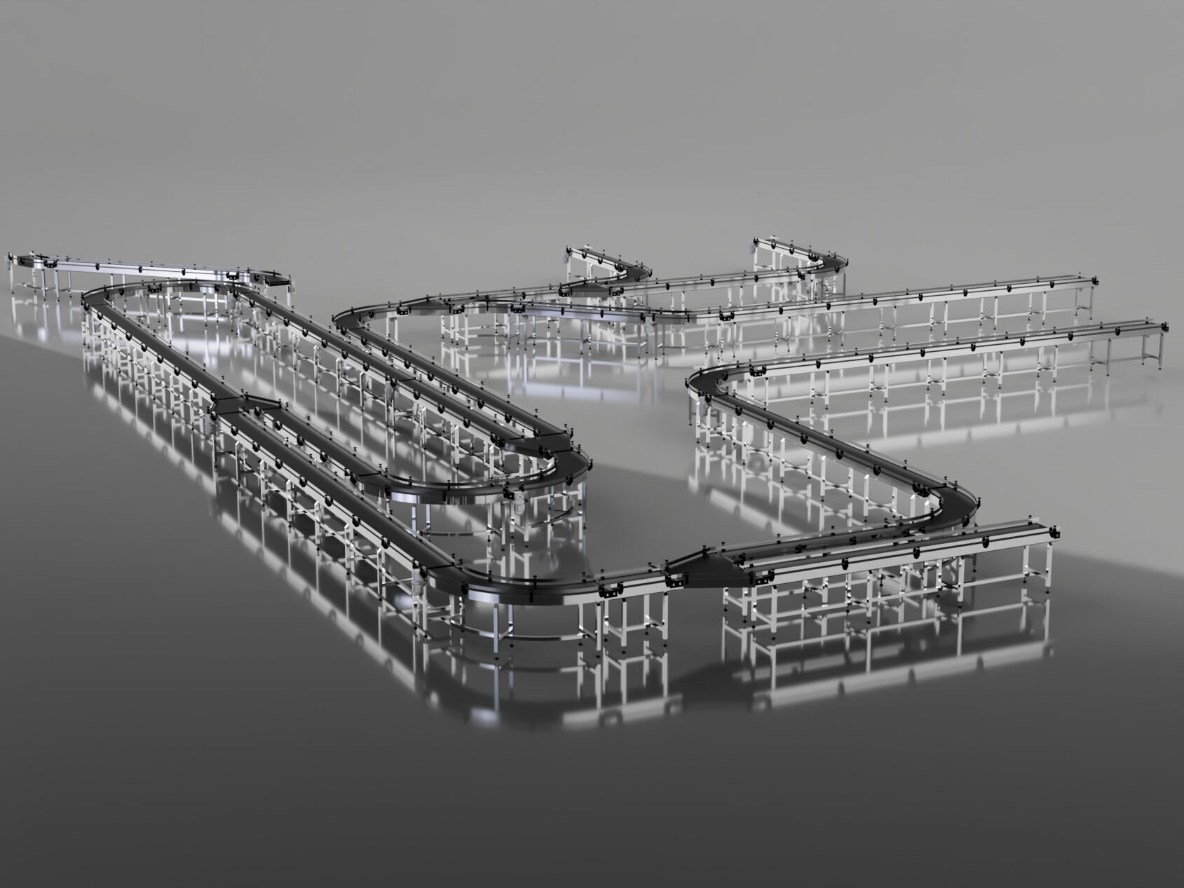 Conveyor Belt Assembly Line 3D model_9