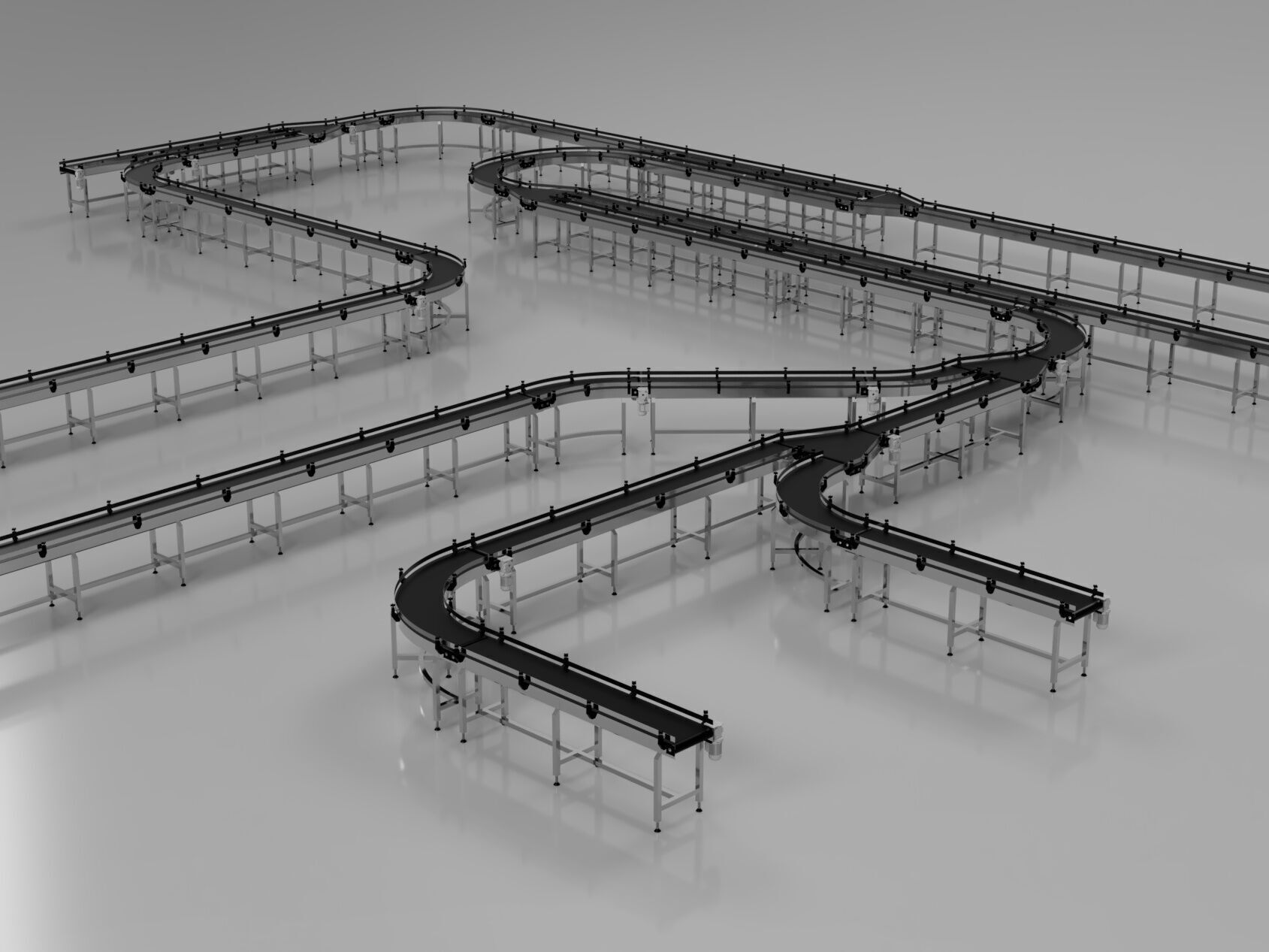 Conveyor Belt Assembly Line 3D model_5