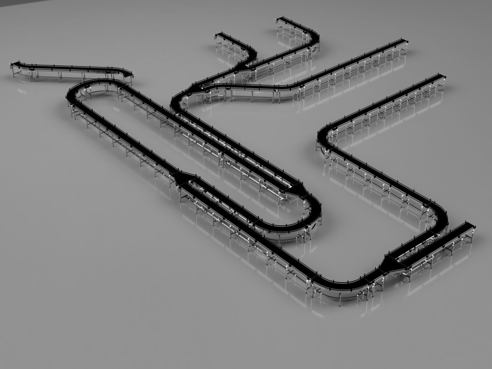 Conveyor Belt Assembly Line 3D model_17