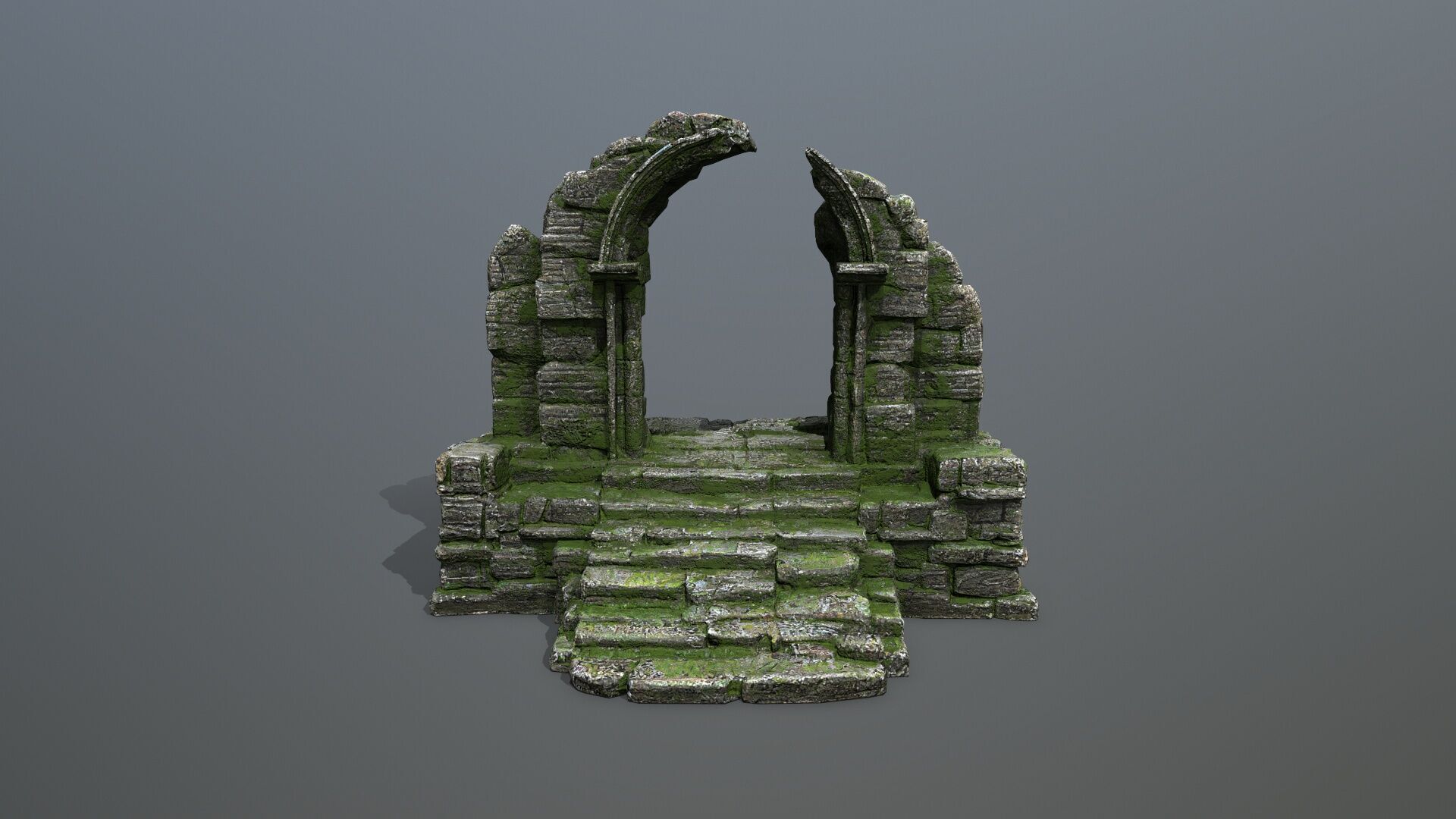 ruin gate Low-poly 3D model_12