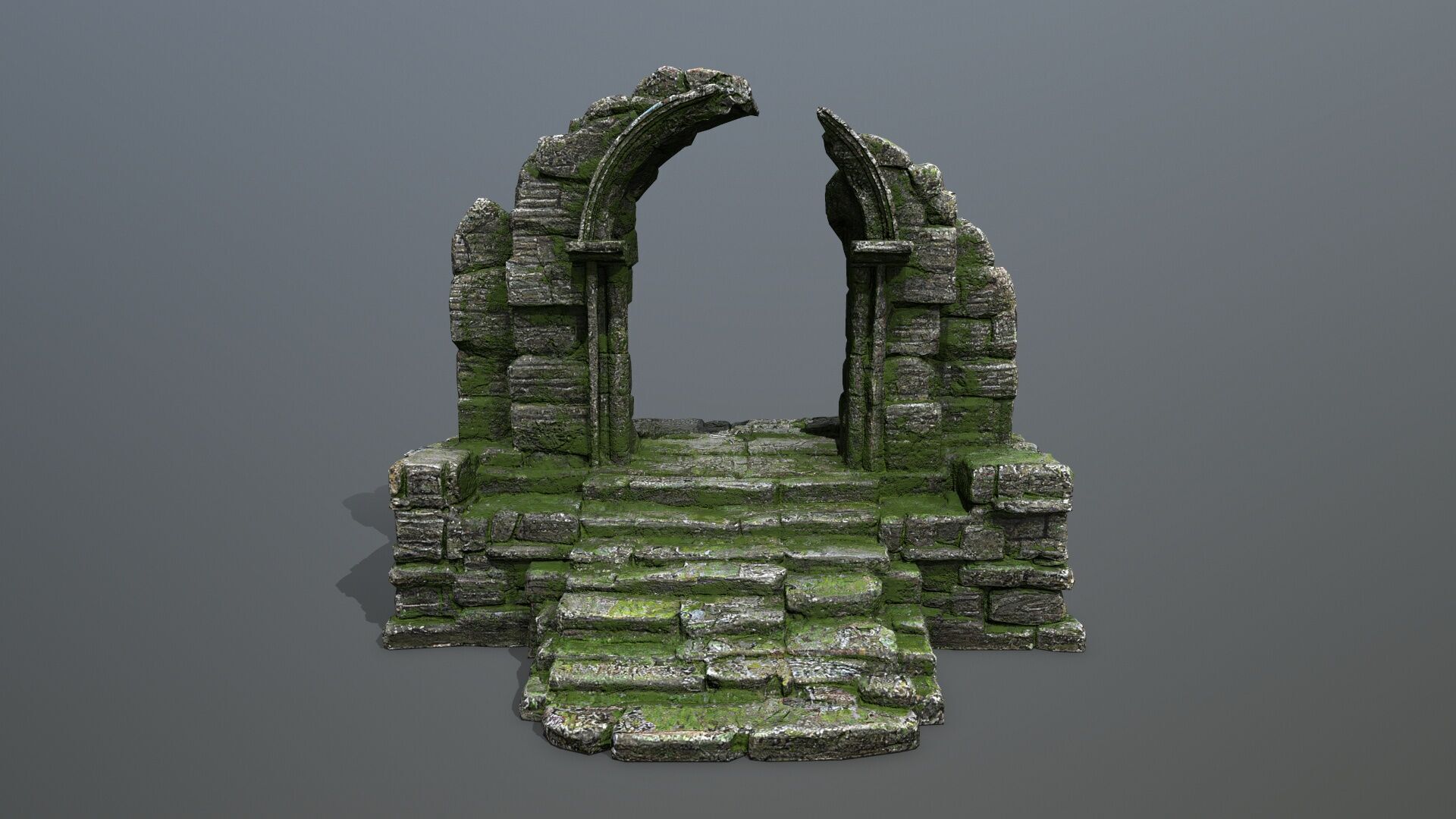 ruin gate Low-poly 3D model_3
