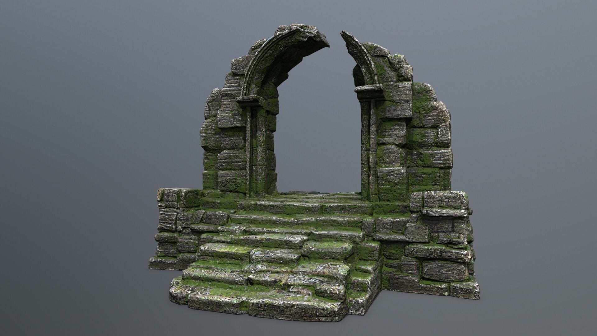 ruin gate Low-poly 3D model_1