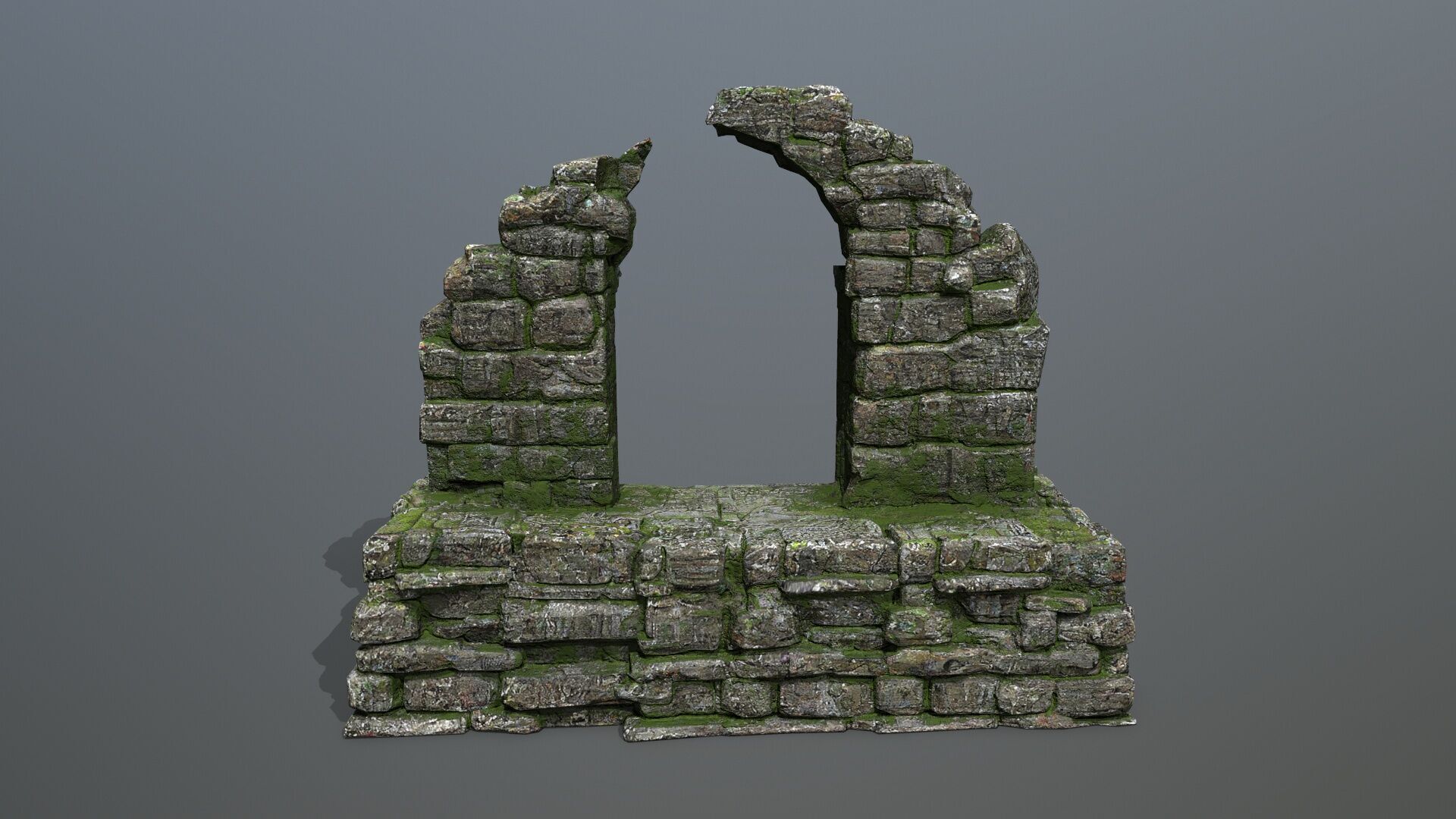 ruin gate Low-poly 3D model_8