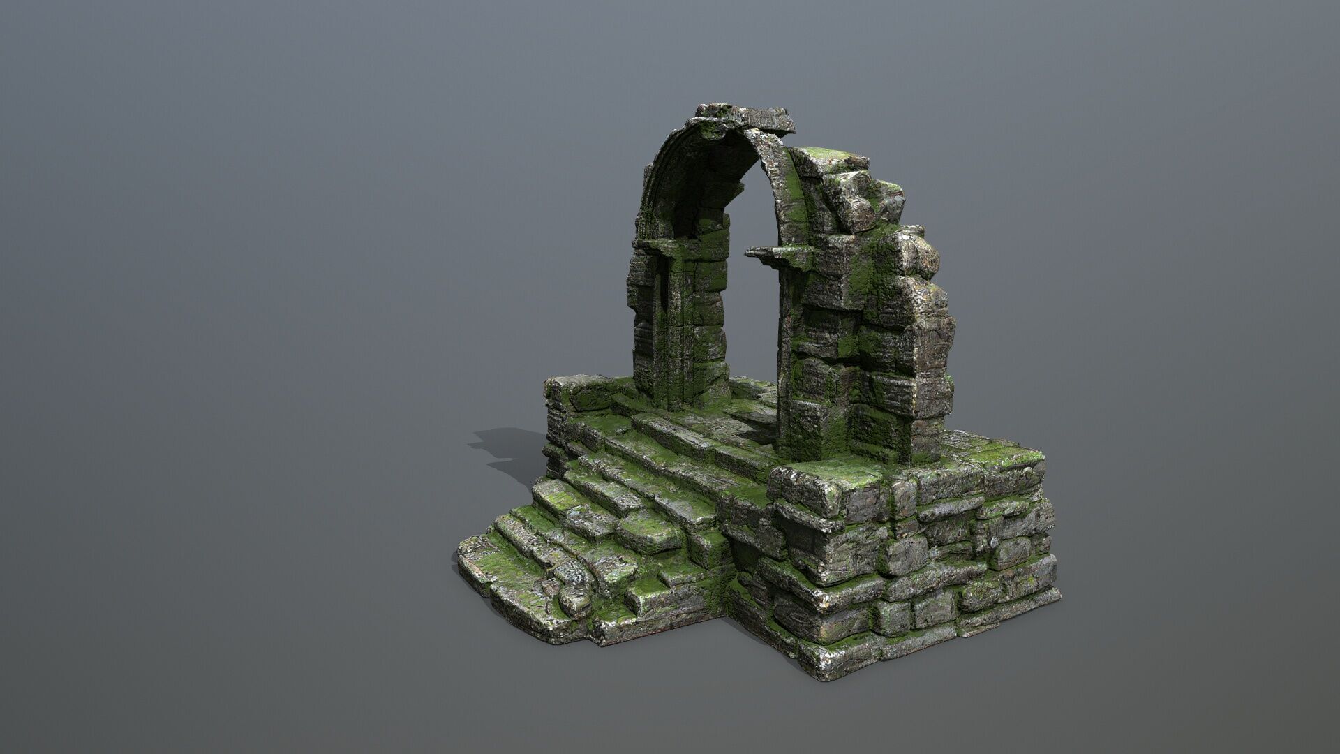 ruin gate Low-poly 3D model_5