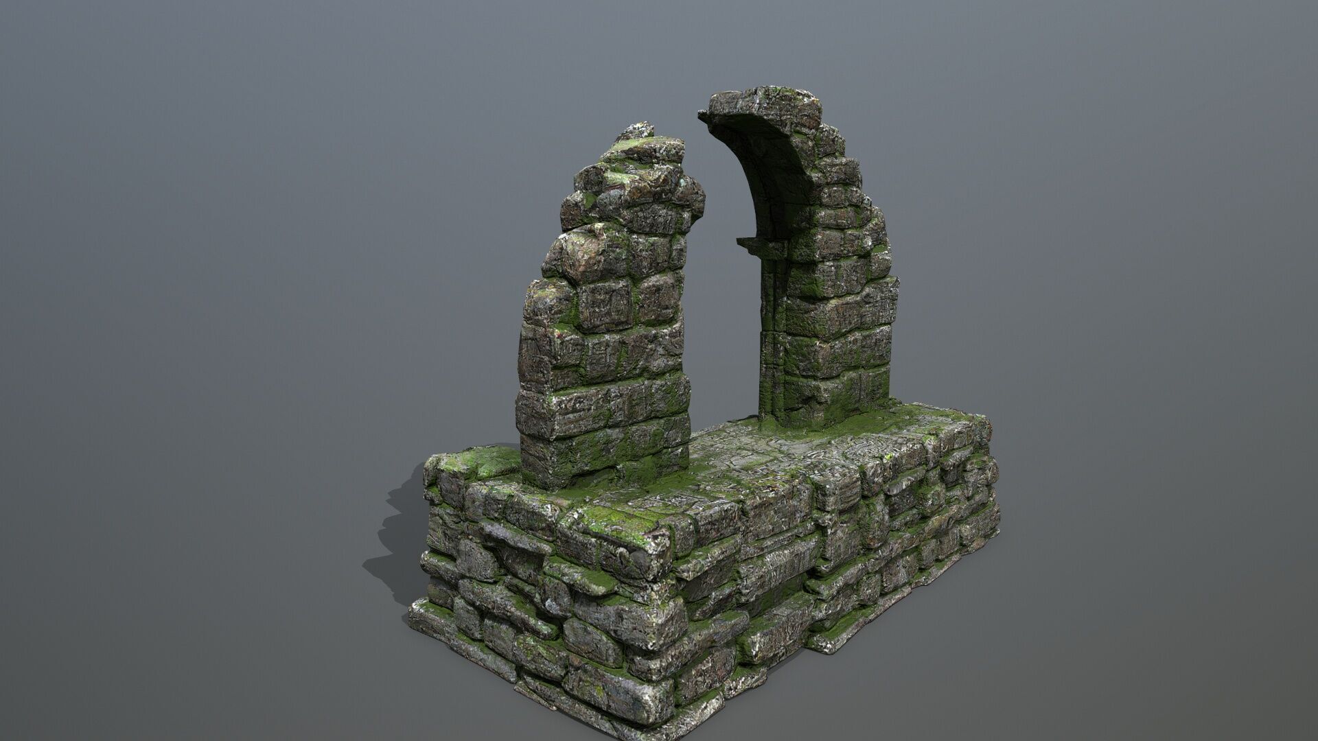 ruin gate Low-poly 3D model_7