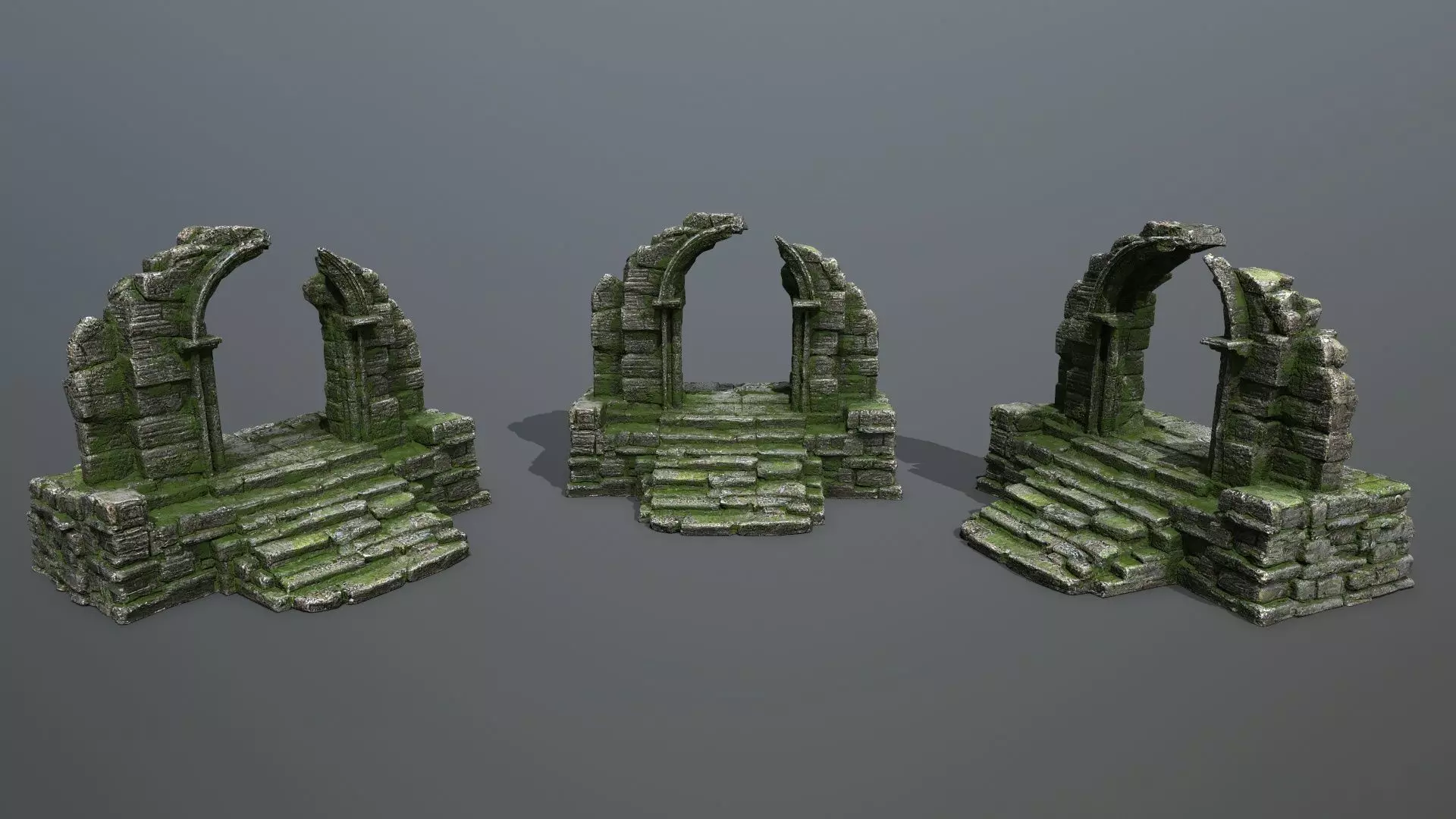 ruin gate Low-poly 3D model_0