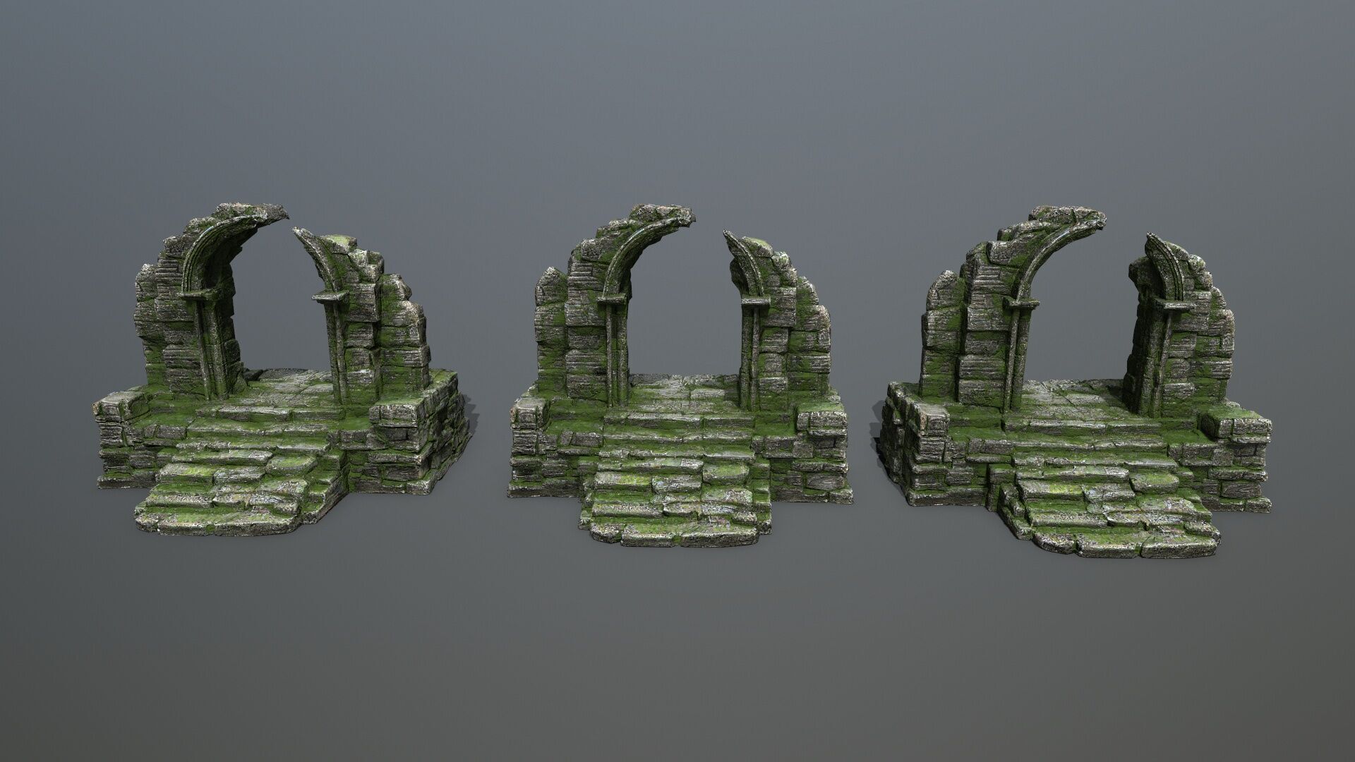ruin gate Low-poly 3D model_14
