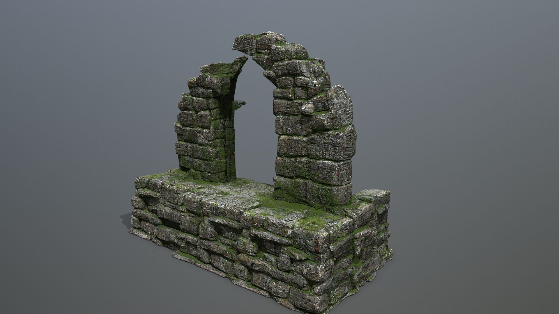 ruin gate Low-poly 3D model_9