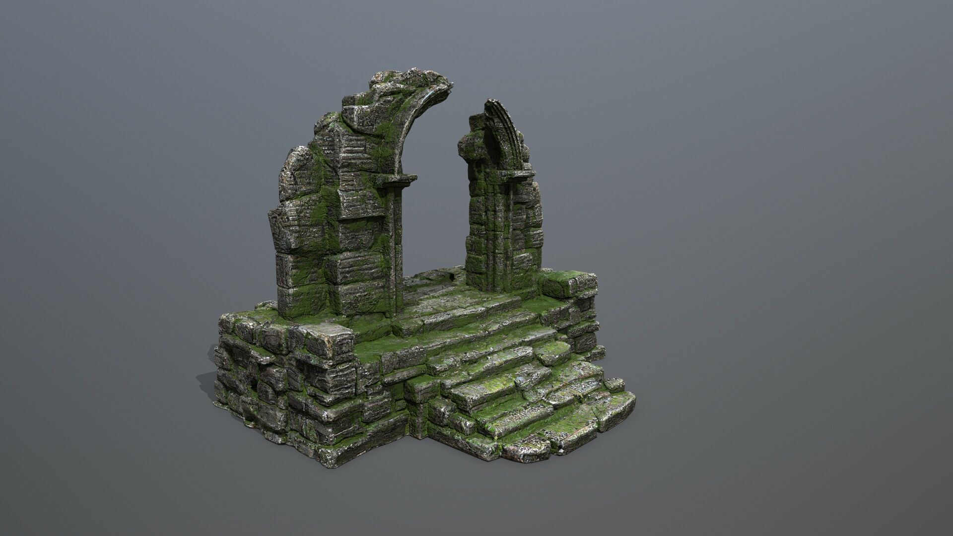 ruin gate Low-poly 3D model_11