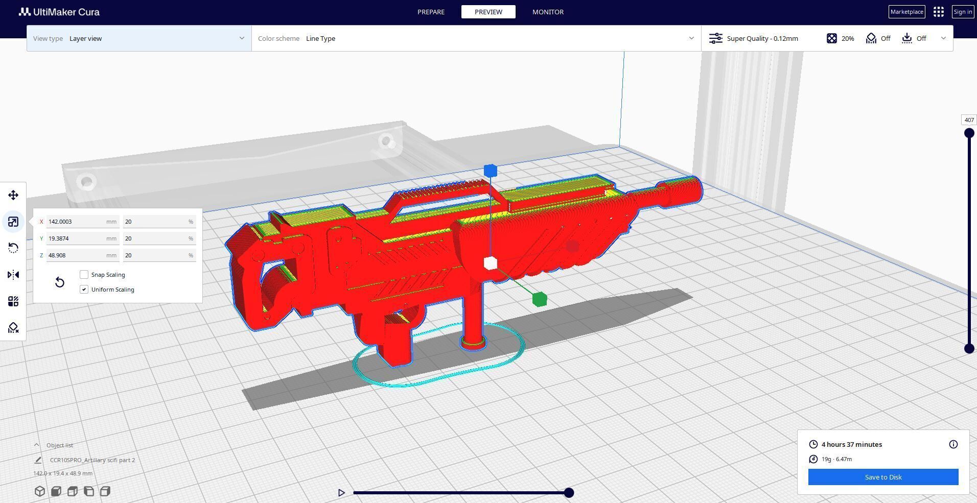 sci-fi artillery futuristic weapon 3D print model_1