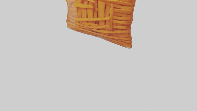 Frozen Sweet Potato Fries Pack model Low-poly 3D model 4