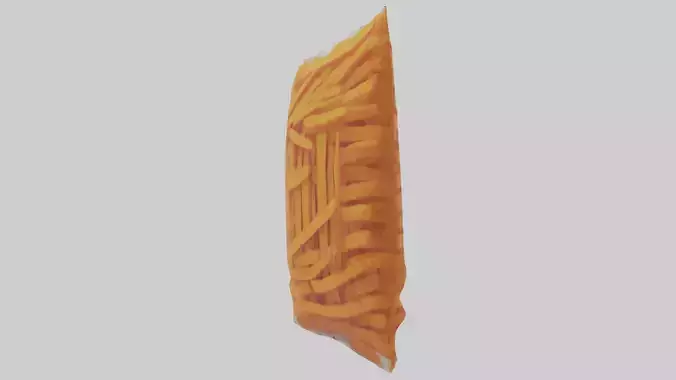 Frozen Sweet Potato Fries Pack model Low-poly 3D model