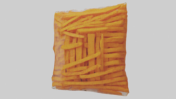 Frozen Sweet Potato Fries Pack model Low-poly 3D model 2