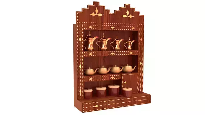 Najdi Heritage Coffee Shelf Traditional Wall-Mounted Display