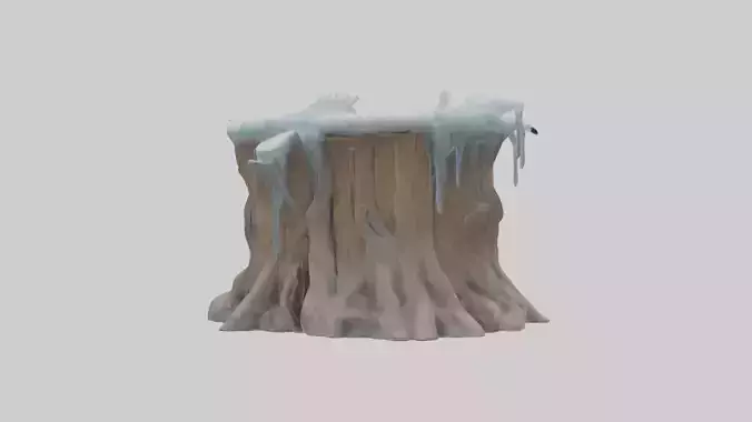 Frozen Tree Stump model Low-poly 3D model