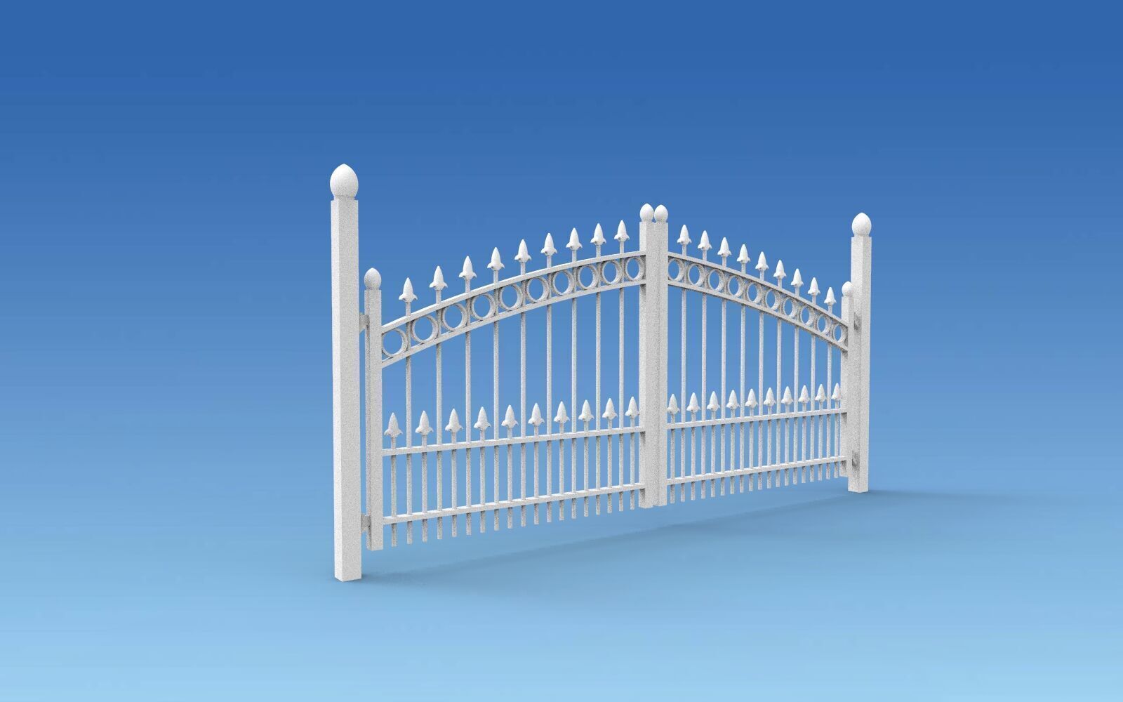 gate steel home 3D print model_4
