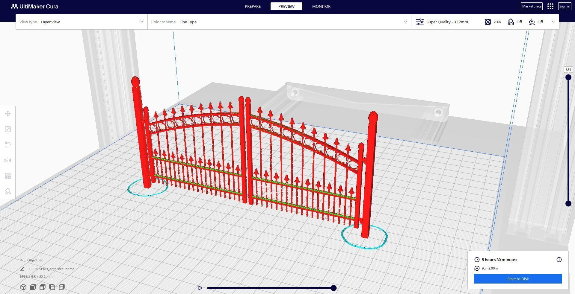 gate steel home 3D print model_1
