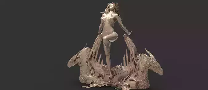 Narnia inspired Nymph with stand 3D model